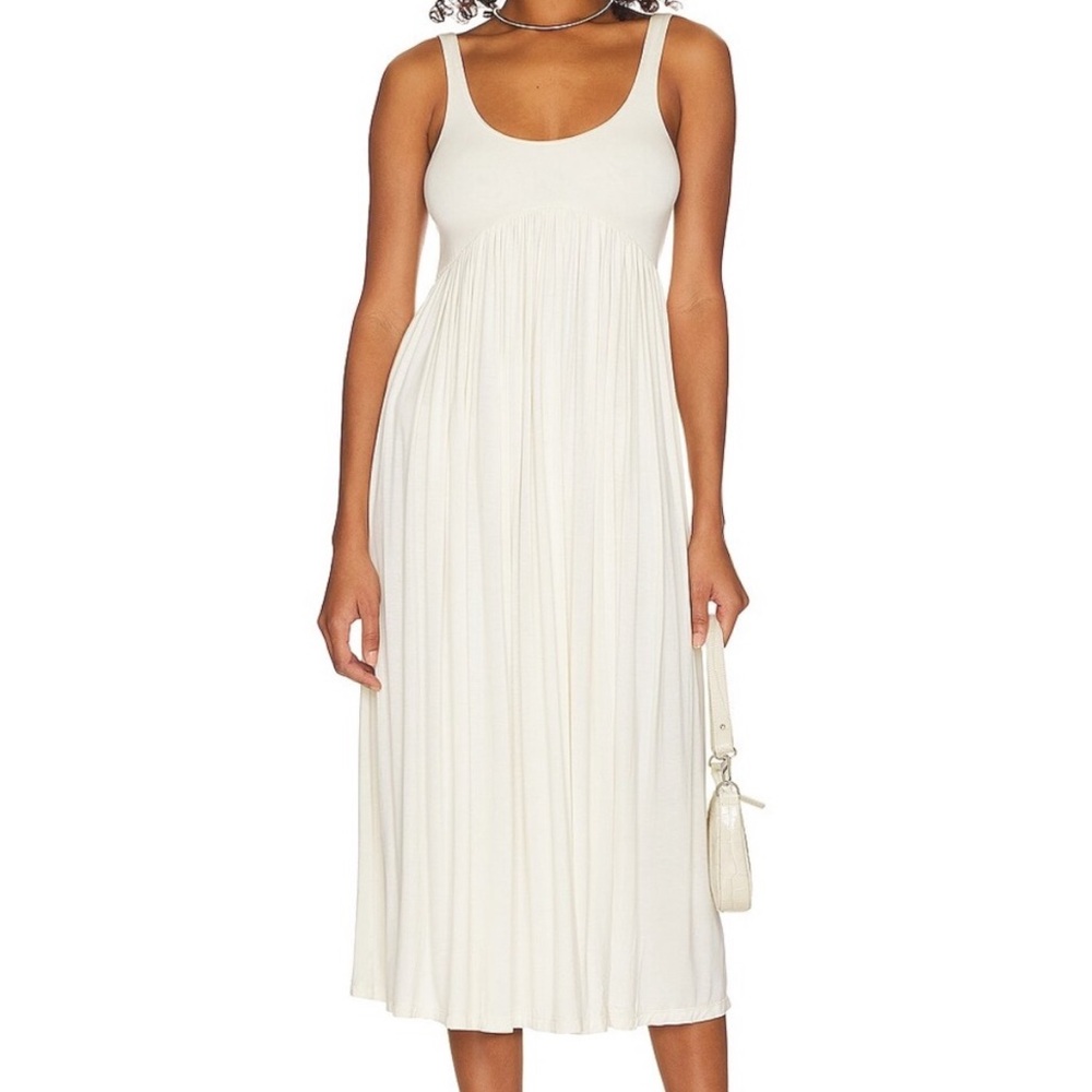 L'Academie Cream Midi Tank Dress